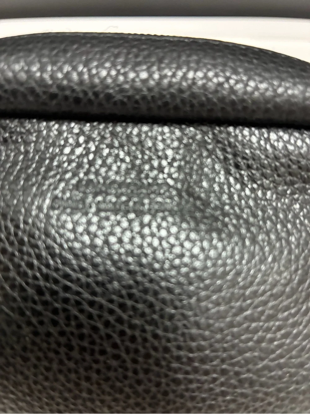 Longchamp Black Pebbled Leather Pouch